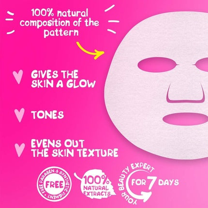 7DAYS Face Mask Beauty Firming Hydrating Sheet Mask with Collagen Shea Butter Hyaluronic Acid and Coconut Water Acne Treatment Brightening Anti-Aging Anti-Fatigue 33g - Friday