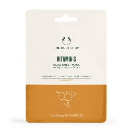 The Body Shop Vitamin C Glow Sheet Mask Illuminate with Camu Camu Berry Extract