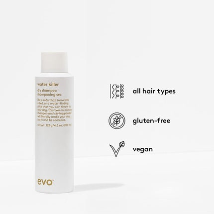 Evo Water Killer Dry Shampoo - Absorbs Oil to Refresh Hair and Reduces Damage