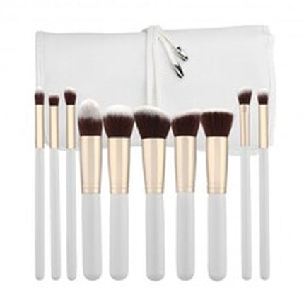 Mimo Makeup Brush Set Kabuki White 10 Pcs