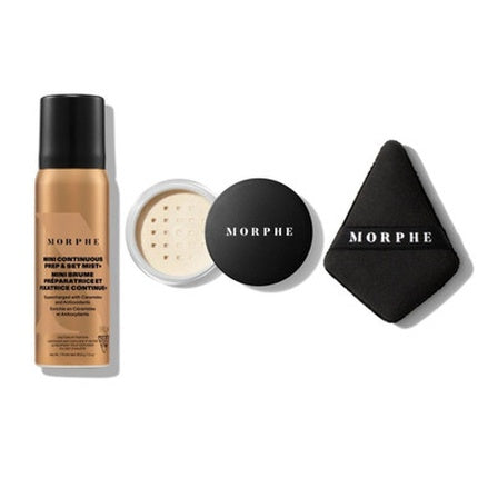 Morphe Set - Continuous Prep And Set Mist 36.8g + Translucent Setting Powder 2.6g + Highlight And Co
