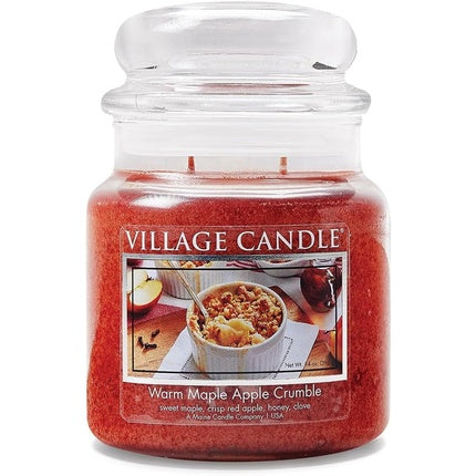 Village Candle Warm Maple Apple Crumble Candle Medium Apothecary 14oz