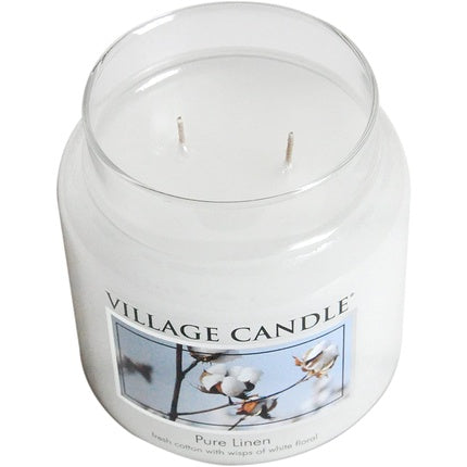 Village Candle Pure Linen Scented Candle In Jar, 454g, White, 10.2 X 10.1 Cm 10.2