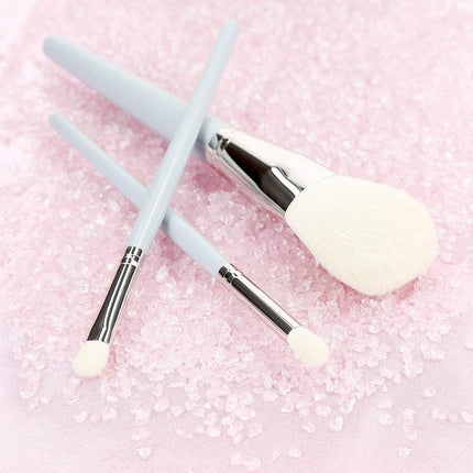 T4B MIMO Bamboo Makeup Brush Set with Travel Size and Travel Bag Blue 6 Pieces