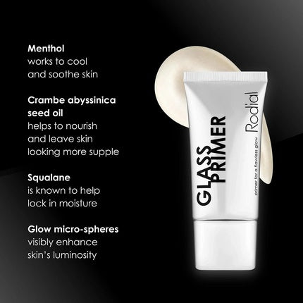 Rodial Glass Primer 30ml Ultra-Hydrating Makeup Primer for Pores, Wrinkles and Lines - Radiant Glass-Skin Effect with Crambe Abyssinica Seed Oil