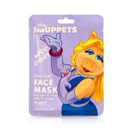 MAD Beauty Disney Muppet Miss Piggy Face Mask Moisturizing and Relaxing Sheet Mask with Lavender Extract 30g