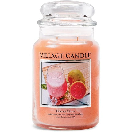 Village Candle Guava Citrus Large Glass Apothecary Jar Scented Candle 21.25oz