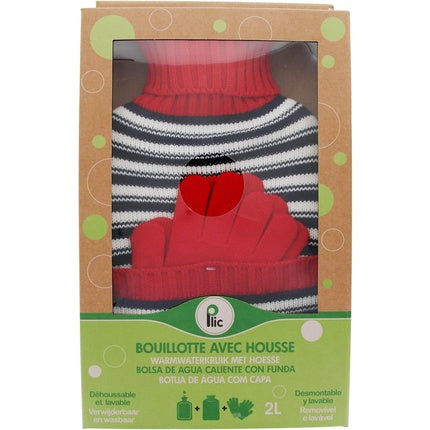 2 in 1 Hot Water Bottle and Gloves 2L Natural Rubber