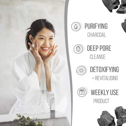 7th Heaven Charcoal Sheet Face Mask with Green Tea and Aloe Vera - Cleansing, Detoxifying, and Revitalizing