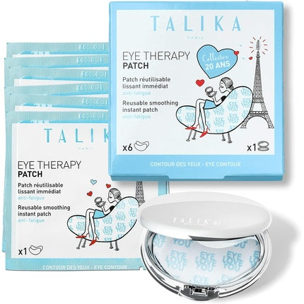 Talika Eye Therapy Patch Instant Smoothing Eye Patches for Dark Circles and Tired Eyes - 6 Pairs with Travel Case