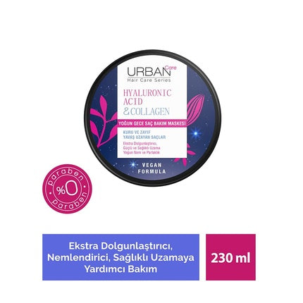 Urban Care Hyaluronic Acid & Collagen Intensive Night Hair Care Mask 230ml