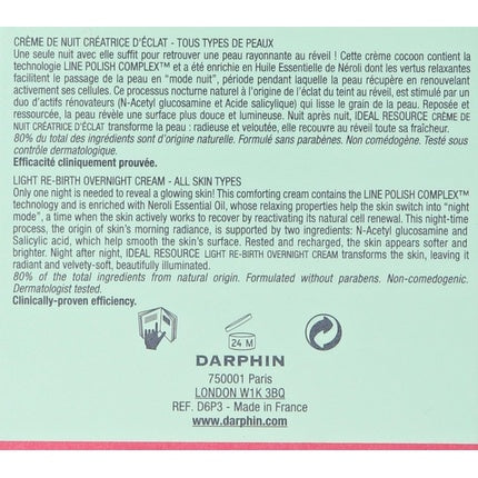Darphin Ideal Resource Light ReBirth Overnight Cream for Women 1.7oz Cream