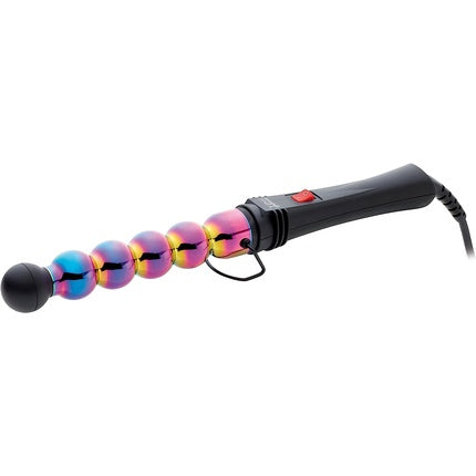 Gamma Più Professional Rainbow Bubble Curling Iron for Styling with Wide and Narrow Waves and Heat Resistant Tip - Italian Socket 33mm