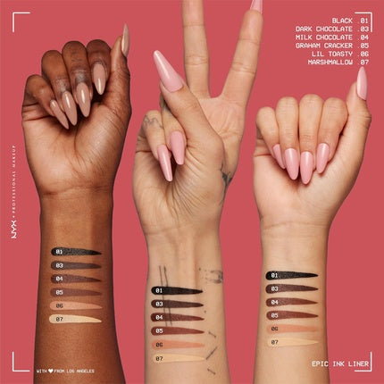 Nyx Professional Makeup Epic Ink Liner Brush Tip Liquid Eye Liner Pen Up To 24