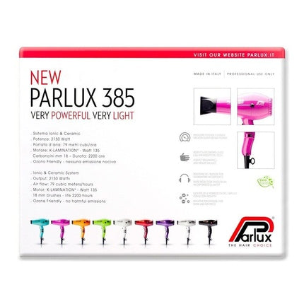 Parlux 385 Power Light Ceramic Ionic Hair Dryer Green