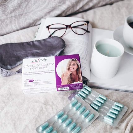 E'LIFEXIR Essential Beauty Cocktail Night Nutricosmetics Rejuvenating Anti-Aging 60 Capsules