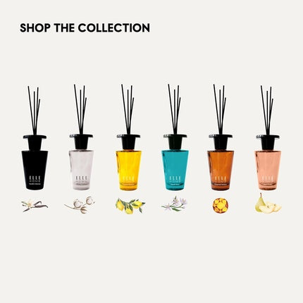 ELLE Home Scented Stick Diffuser 150ml White Cotton - Lasts up to 8 Weeks