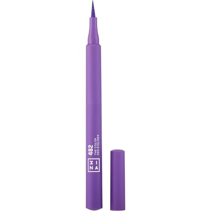 3INA Makeup The Color Pen Eyeliner 482 Purple Liquid Eyeliner 10h Longwear Precise Felt Tip Matte Liner Sensitive Eyes