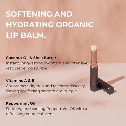 Inika Organic Lip Balm Replenishes Nourishes Protects Softening