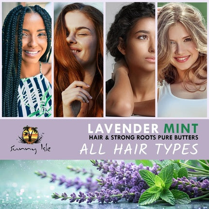 Sunny Isle Lavender Mint Hair and Strong Roots Butter 8oz Infused with Biotin