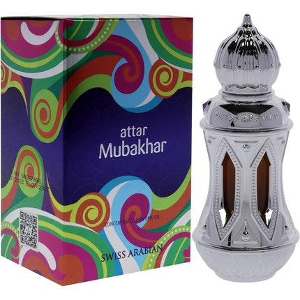 Attar Mubakhar Perfume Oil 20mL Expressive Balsamic with Sultry Sandalwood Tobacco Vanilla and Agarwood Alcohol Free Natural Vegan Cologne for Men and Women by Oud Wood Artisan Swiss Arabian