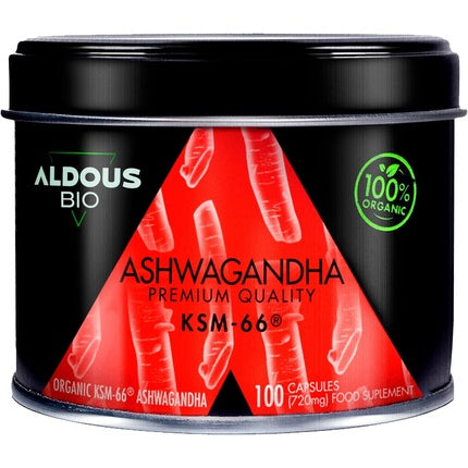 100% Pure Organic Ashwagandha KSM 66 100 Capsules 30mg Withanolides Stress Relief Vegan No Additives