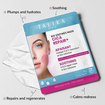 Talika Bio Enzymes Cica Repair+ Soothing Biocellulose Face Mask