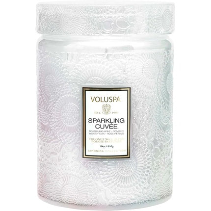 Voluspa Sparkling Cuvee Large Candle Jar 18 Ounce 100 Hour Burn Time Coconut
