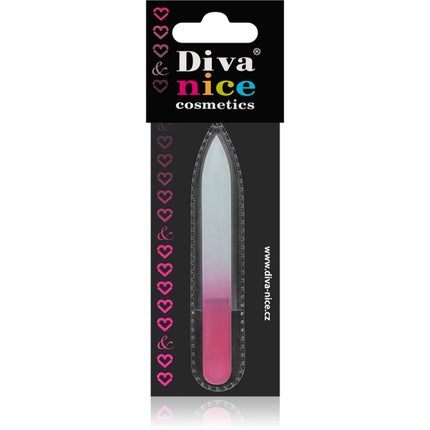Diva & Nice Cosmetics Glass Nail File - Small Pink