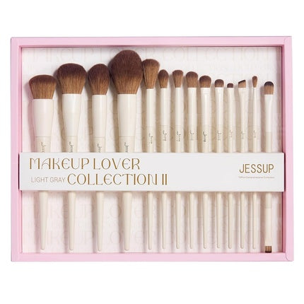 Makeup Lover Light Gray Collection Ii Makeup Brush Set T329-G 14 Pieces