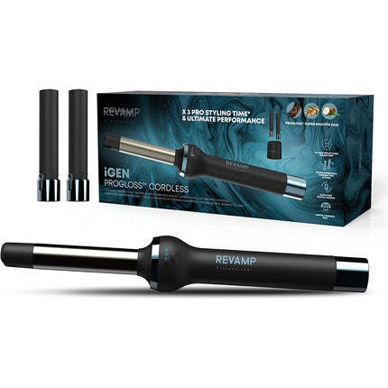 Revamp iGen Progloss Wireless Ceramic Curling Iron 25mm Ceramic Barrel Digital Variable Heat Settings
