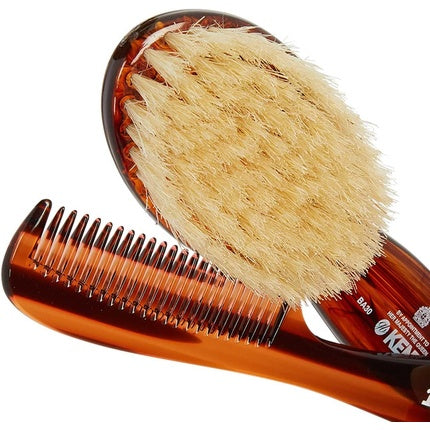 Kent Tortoiseshell Effect Soft Natural Bristle Baby Brush and Comb Set