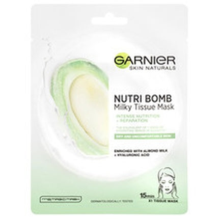Garnier Skin Naturals Milky Tissue Mask Textile Face Mask With Almond Milk For Dry And Sensitive Skin