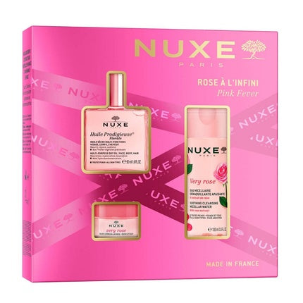 Nuxe Pink Fever Set Includes Huile Prodigieuse Florale Dry Oil 50ml Very Rose Soothing Micellar Water 100ml And Very Rose Pink Lip Balm 15g