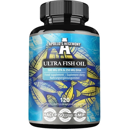 Ultra Fish Oil 1000mg High Dose Omega 3 with 500mg EPA 120 Softgel Capsules
