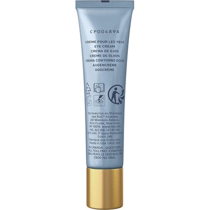 RoC Multi Correxion Even Tone + Lift Eye Cream Brightening and Dark Circle Solution Anti-Aging Eye Formula Visibly Reduces Fine Lines and Wrinkles Niacinamide and Hexyl-R Complex 15ml