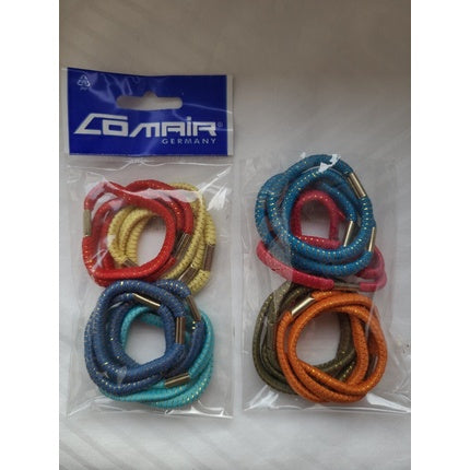 2 X Comair Ponytail Bunt 12 Medium 764132, Hair Tie Red Yellow Blue Olive
