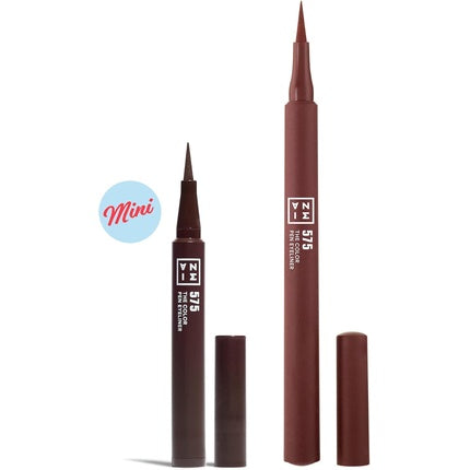 3INA MAKEUP The Color Pen Eyeliner 575 Brown Liquid Eyeliner 14h Longwear Travel Size Matte Liner Sensitive Eyes 575 Brown Mini Mini