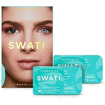 SWATI Cosmetics Turquoise Colored Contact Lenses 0.0 Dioptrien 8.7mm Base Curve 14.2mm Diameter