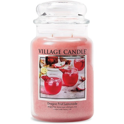Village Candle Dragon Fruit Lemonade Large Glass Apothecary Jar Scented Candle 21.25oz