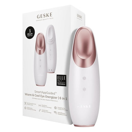 GESKE SmartAppGuided Warm & Cool Eye Energizer 6 in 1 Eye Massager for Dark Circles, Eye Bags, and Droopy Eyelids