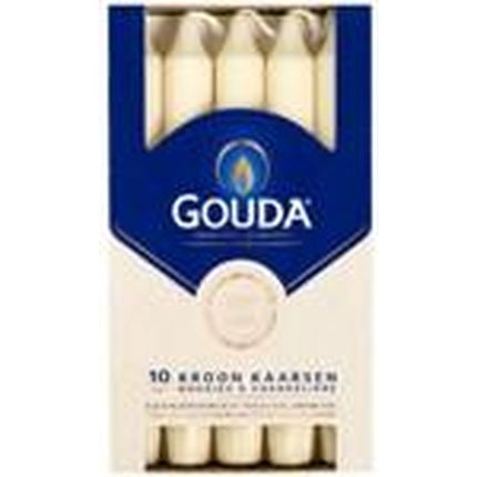 Gouda Crown Candles Ivory 20024