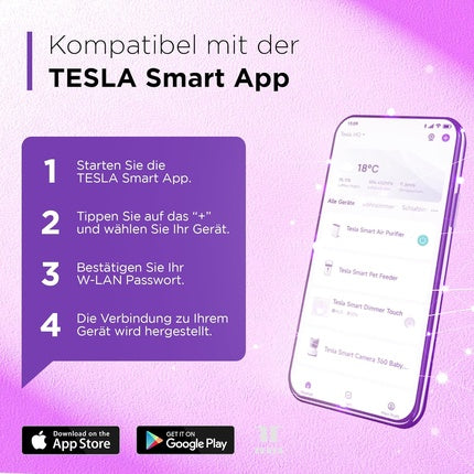 TESLA Smart Baby Camera B250 2K 3MP with Camera and App Control Motion Detection Night Vision Two-Way Audio Indoor WiFi Surveillance Camera