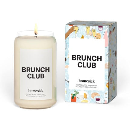 Homesick Premium Scented Candle Brunch Club Pomegranate Juice Wild Berries Prosecco 13.75 oz 60-80 Hour Burn Soy Blend Candle Home Decor Relaxing Aromatherapy Candle
