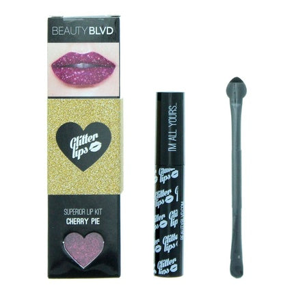 Beauty Blvd Glitter Lips Cherry Pie Set Gloss Bond 35ml Glitter 3g Lip Brush