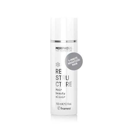 FRAMESI Morphosis Restructure Hair Beauty Elixir 5.1 fl oz - 5-Minute Weightless Mask Repairing Conditioner with Natural Ingredients - Color Safe