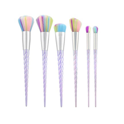 T4B MIMO 8 Piece Professional Makeup Brush Set for Foundation, Contouring, Blush, Bronzer, Powder, Eyeshadow - Unicorn Handles