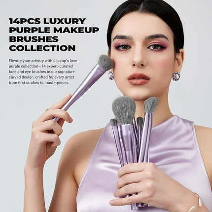 Jessup Professional 14-Piece Vegan Makeup Brush Set for Foundation