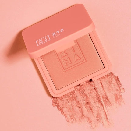 3INA Makeup The Blush 212 Coral Powder Blush Natural Silky Finish Luminous Pressed Mineral Powder Cheek Blush Illuminating Buildable Long Lasting Formula Vegan Cruelty Free