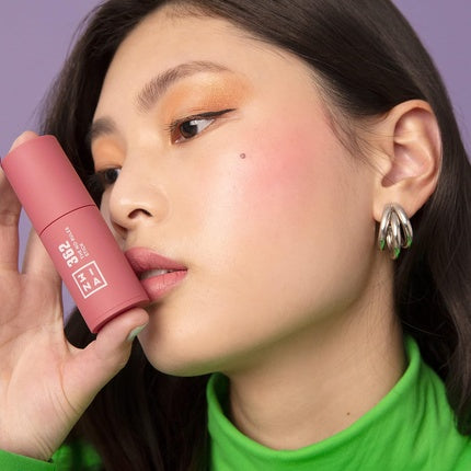 3INA MAKEUP The No Rules Stick 362 Pink Blush Stick Matte with Hyaluronic Acid Cream Blush for a Natural Finish Vegan Cruelty Free Full Size